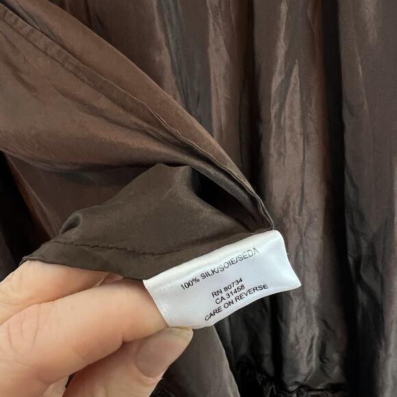 bcbg maxazria 100% silk tiered ruffle wrap midi dress MD boho cottagecore fall - Picture 10 of 14